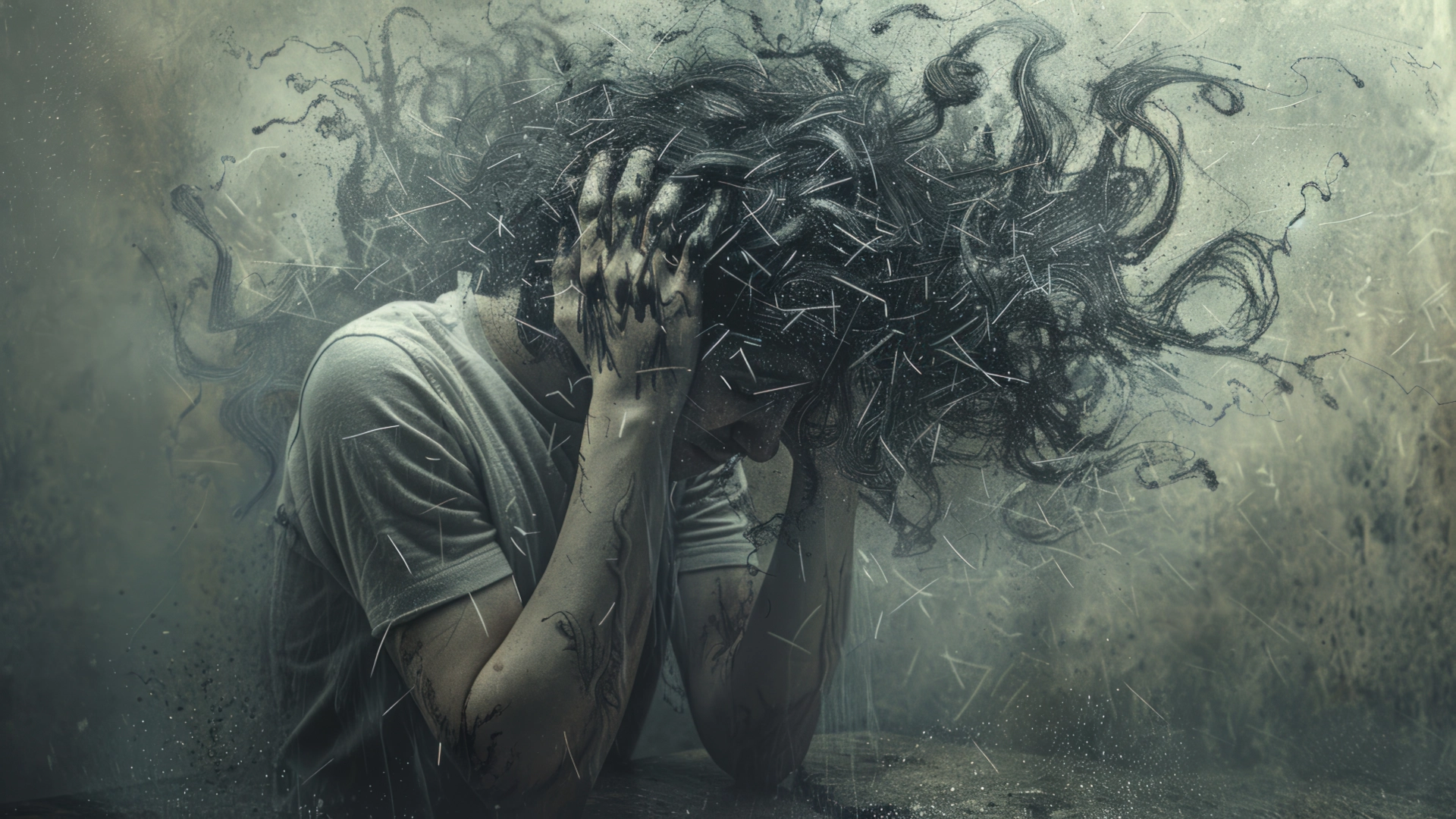 Illustration d'une personne qui ne va pas bien et met les mains sur ses oreilles